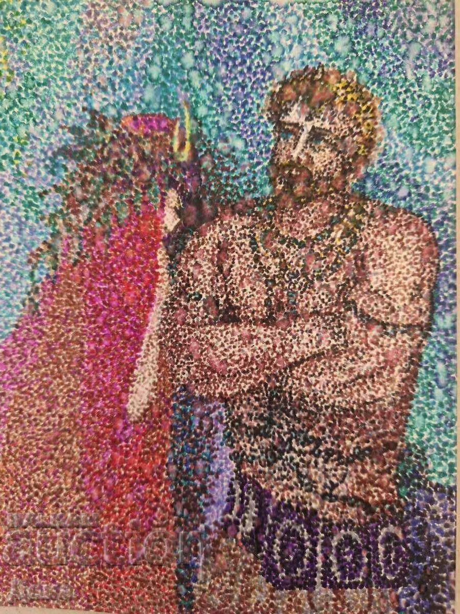 Auction Interesting drawing - Pointillism Auction Interesting drawing - Pointillism