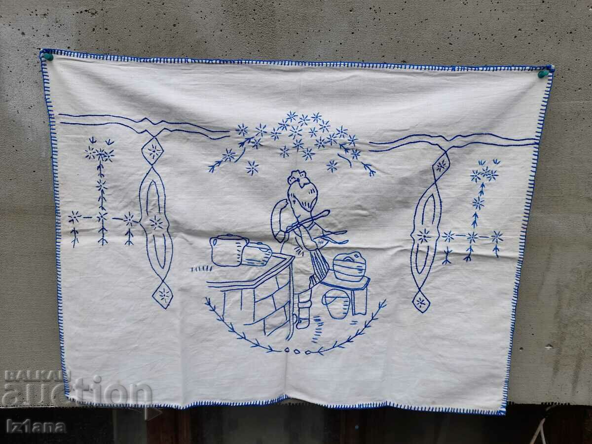 Antique embroidered carpet, wall covering with price 27.00 BGN | € 13.80