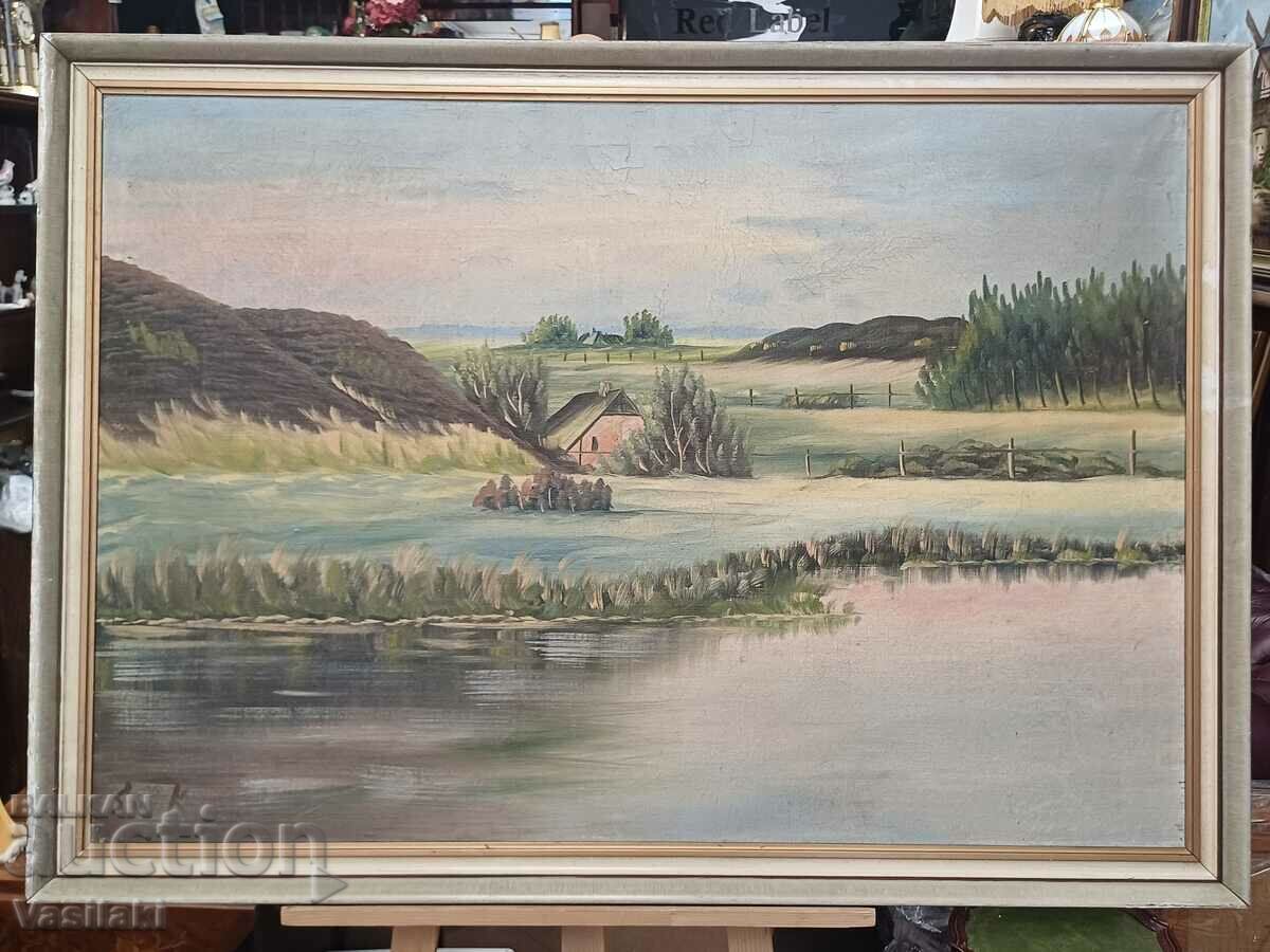 Beautiful, large landscape, oil on canvas