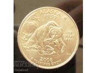 2008 1/4 Dollar Alaska USA P