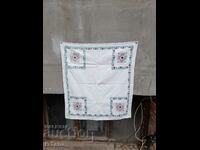 Old embroidered tablecloth, square