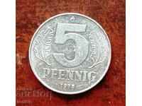 GDR 5 pfennig 1975 - ποιότητα