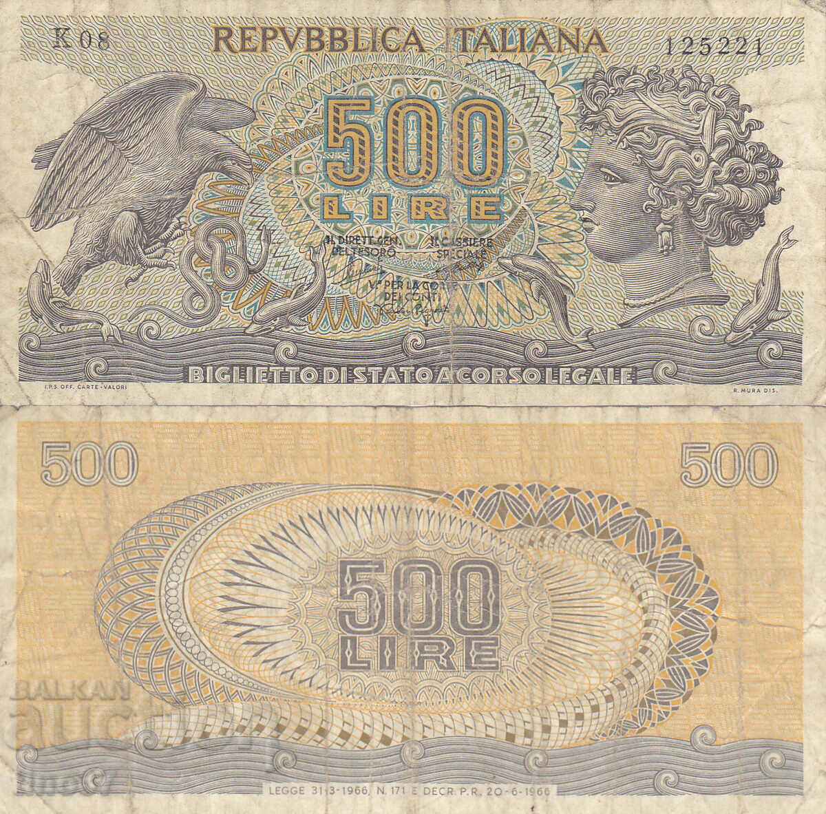 tino37- ITALIA - 500 LIRE - 1966