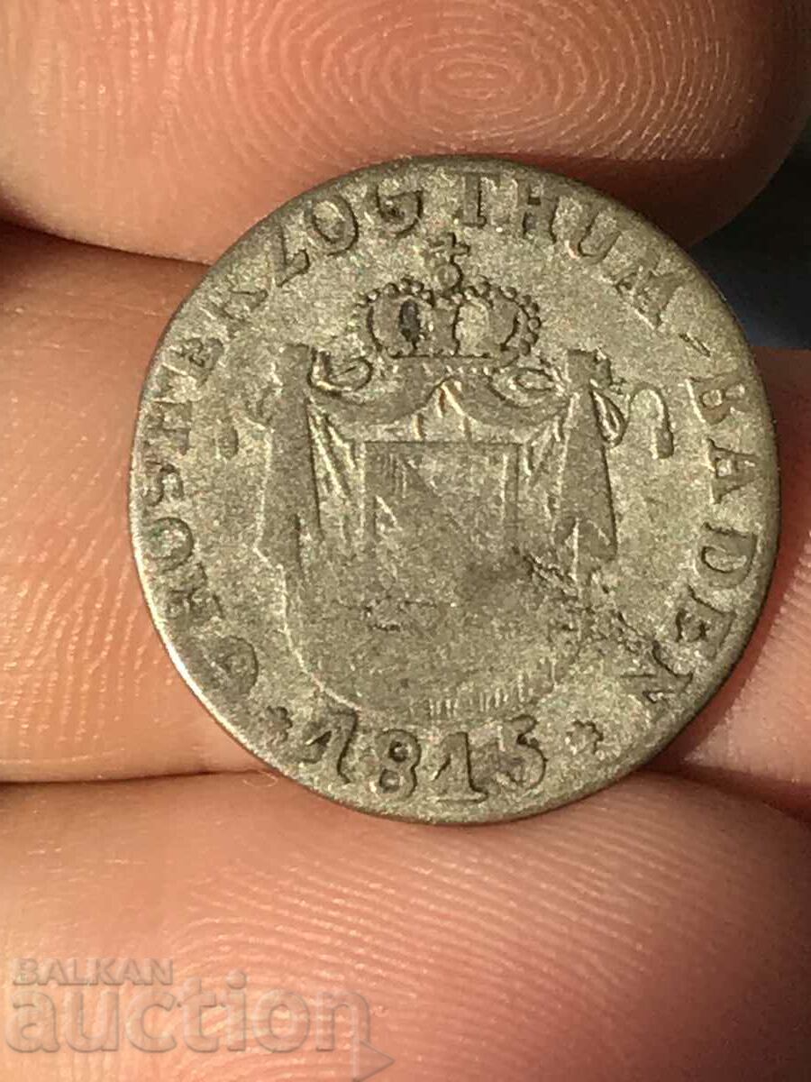 Germania Baden 6 Kreuzer 1815 argint cu preț 59.00 BGN | € 30.17 Germania Baden 6 Kreuzer 1815 argint cu preț 59.00 BGN | € 30.17