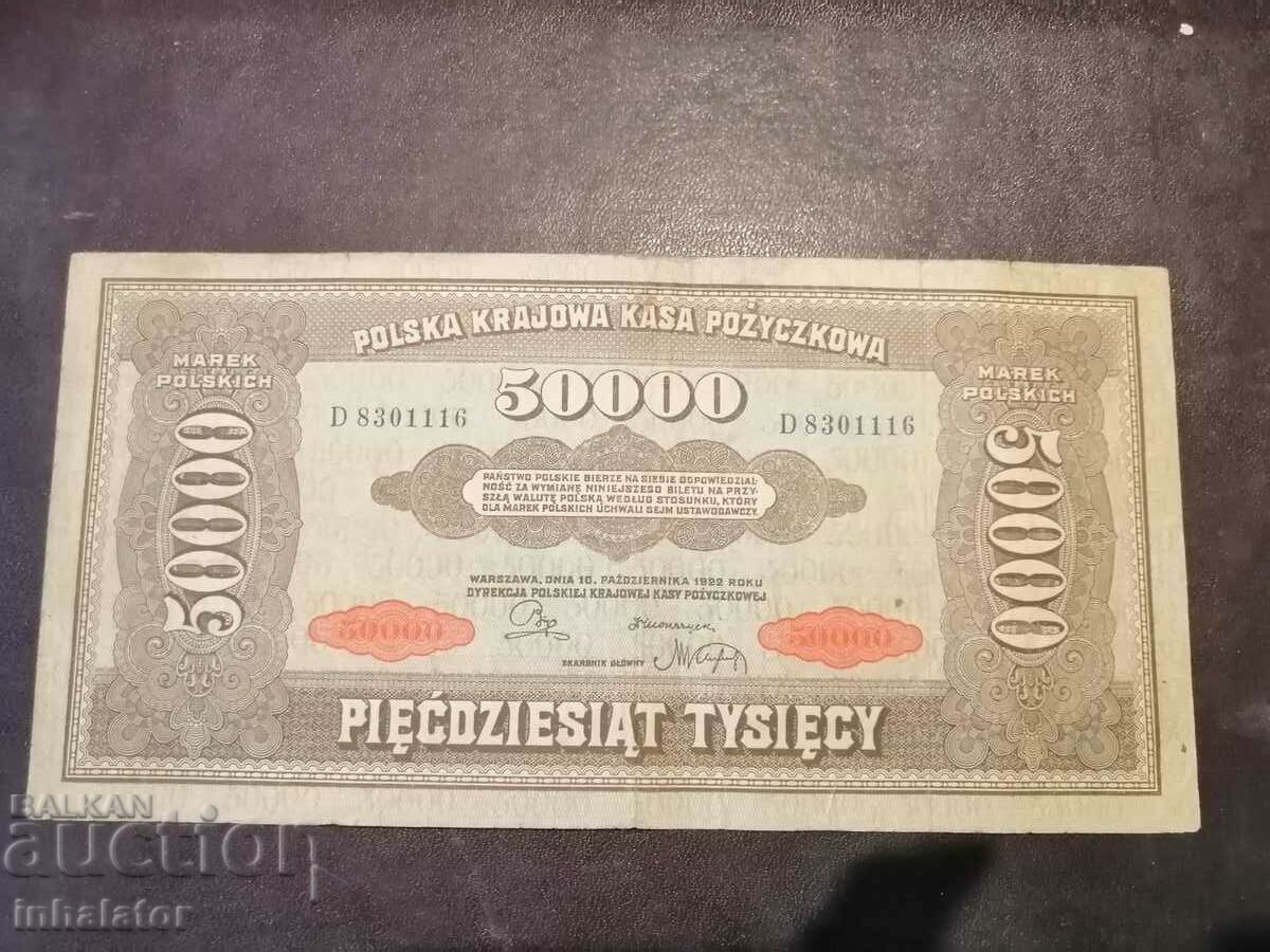 1922 Polonia 50000 de mărci