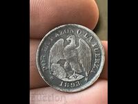 Чили 20 сентавос 1893 кондор сребро