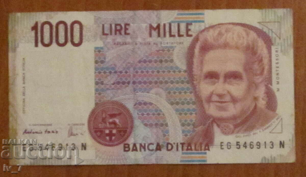 1000 lire 1990, Italia