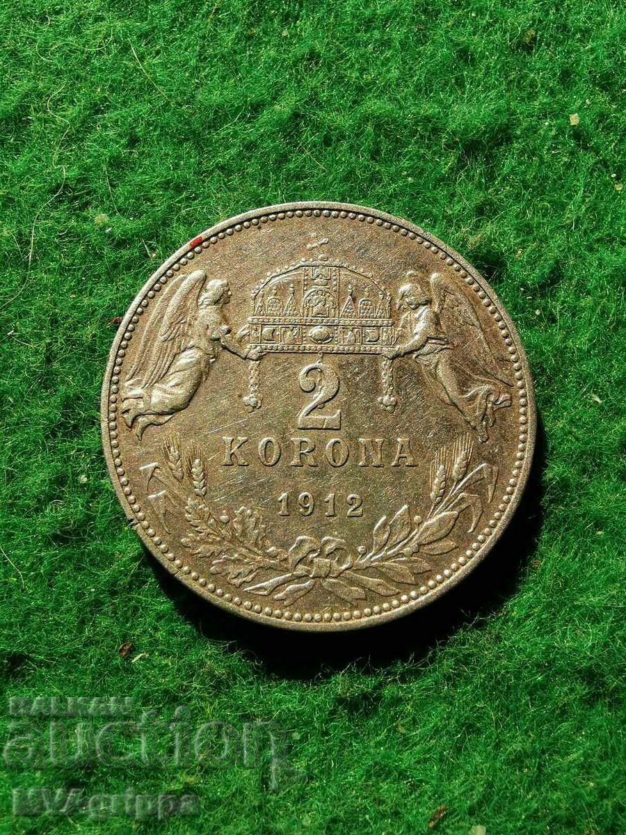 2 coroane 1912 argint Franz Joseph