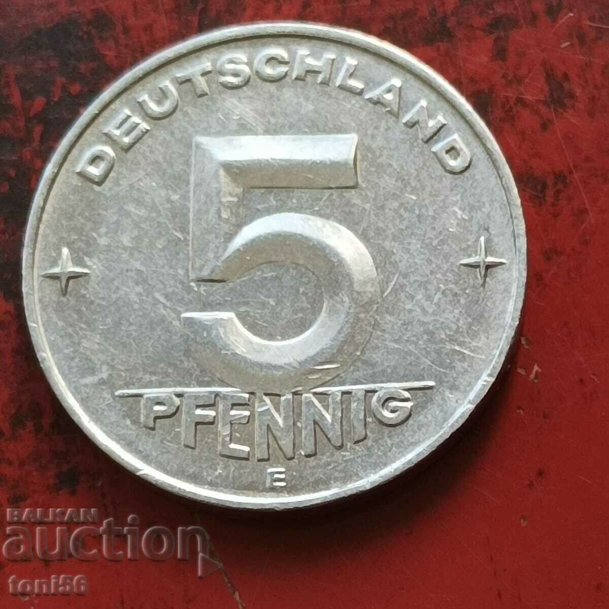 GDR 5 pfennig 1953 E - quality