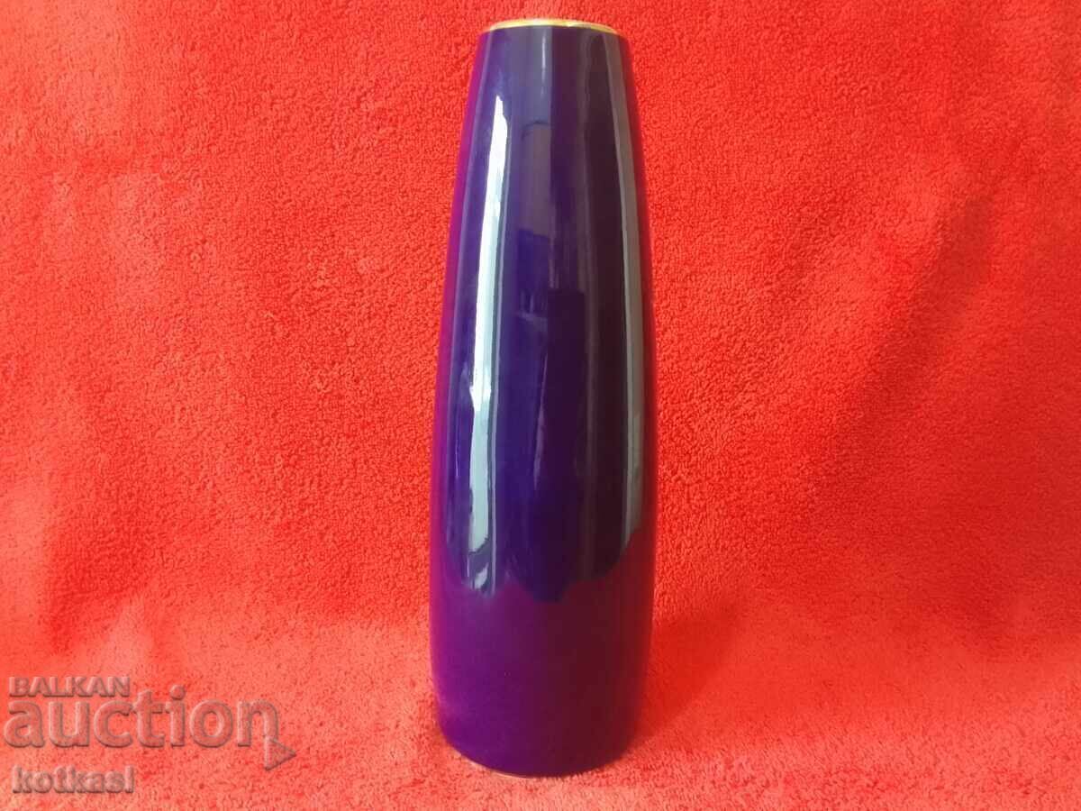 Auction Old porcelain large Vase KPM Cobalt Gilded flowers handmade Auction Old porcelain large Vase KPM Cobalt Gilded flowers handmade