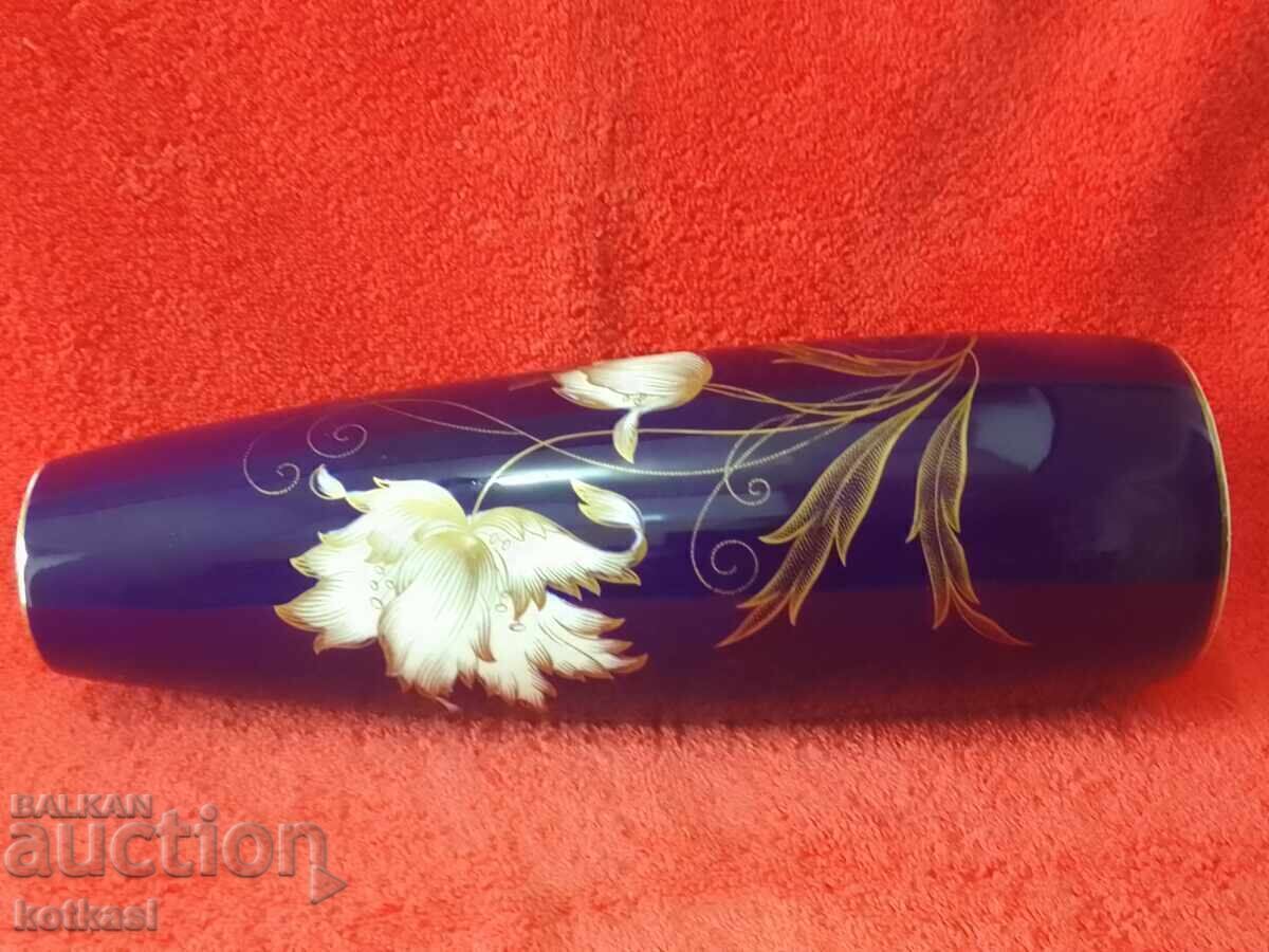 Old porcelain large Vase KPM Cobalt Gilded flowers handmade - 6 Old porcelain large Vase KPM Cobalt Gilded flowers handmade - 6