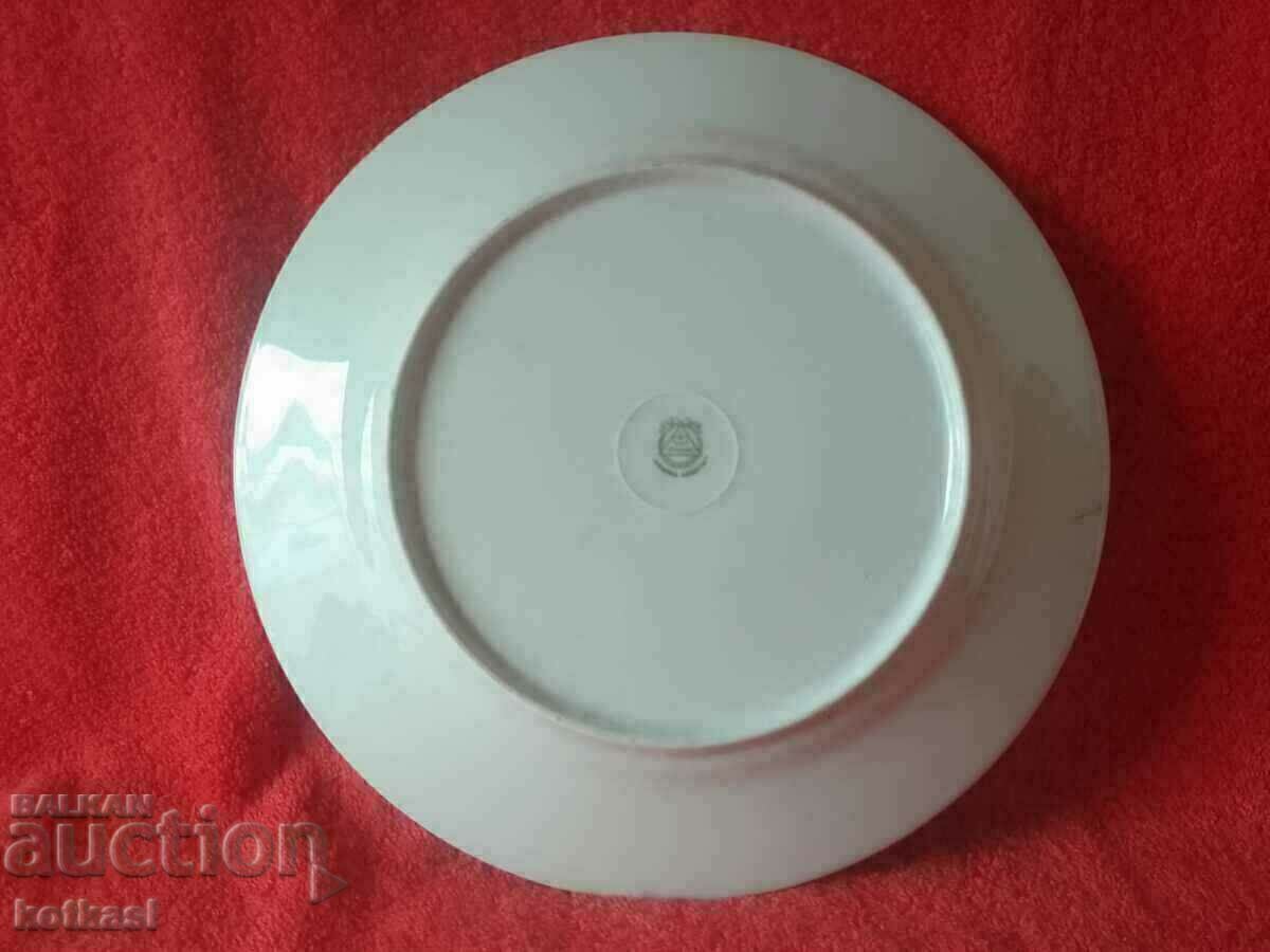 Old porcelain plate Musician Women Cobalt Gilt marked - 6 Old porcelain plate Musician Women Cobalt Gilt marked - 6