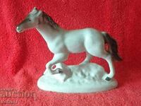 Old Bulgarian porcelain figure Horse Stallion Isis