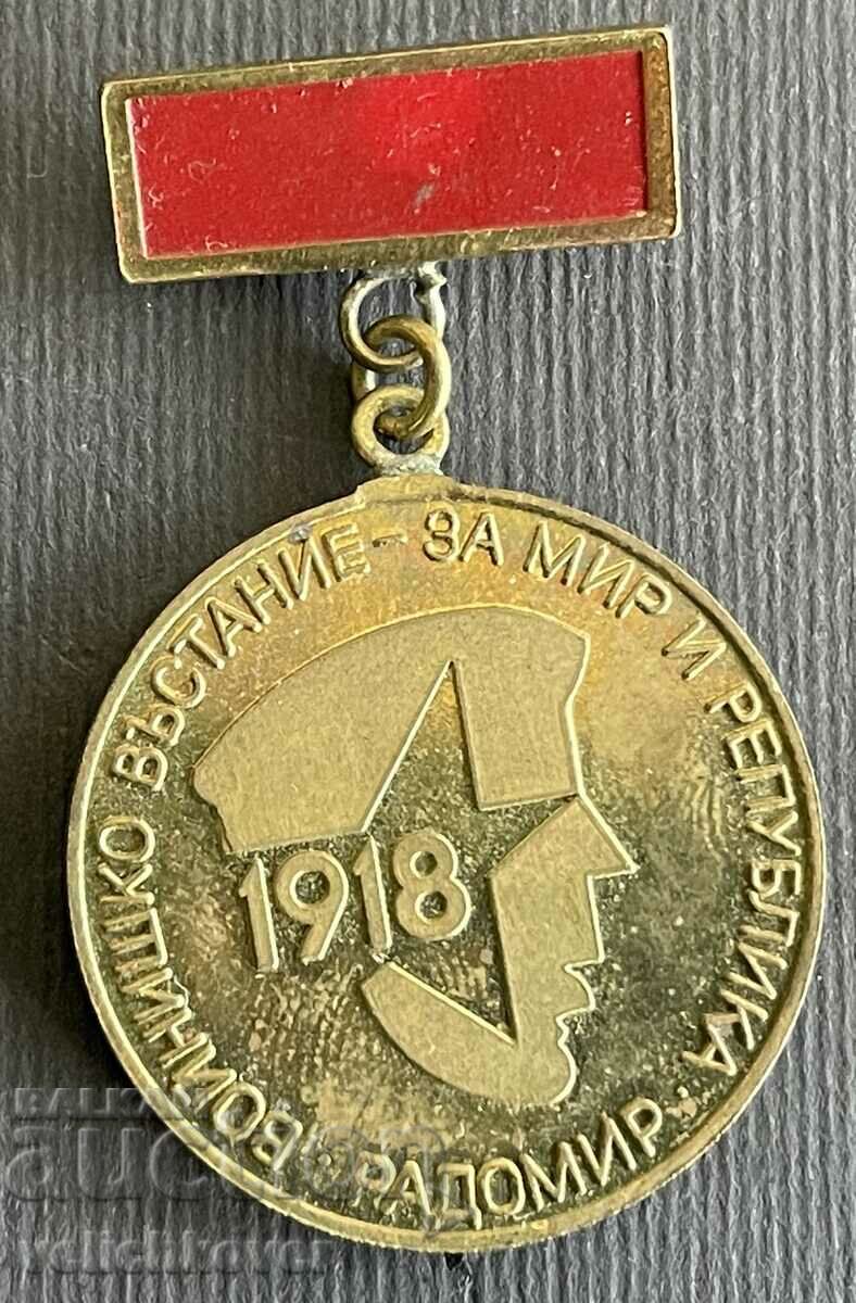 36693 Bulgaria Medal Soldiers' Uprising Radomir 1918