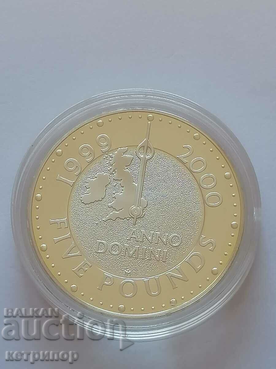 Great Britain 5 pounds 1999 silver millennium Great Britain 5 pounds 1999 silver millennium