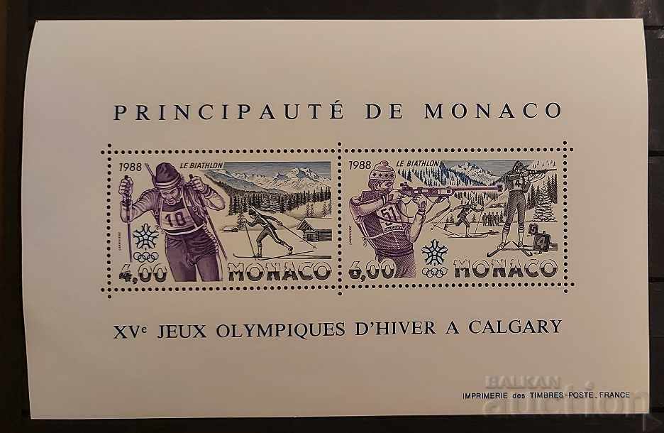 Монако 1988 Спорт/Олимпийски игри Калгари '88 Блок MNH