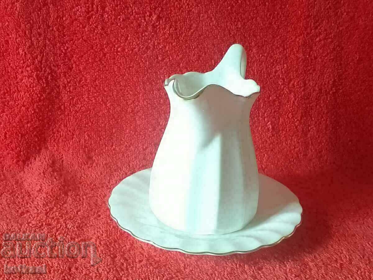 Old porcelain Double set Latiera plate Vidin marked Bononia with price 12.50 BGN | € 6.39 Old porcelain Double set Latiera plate Vidin marked Bononia with price 12.50 BGN | € 6.39