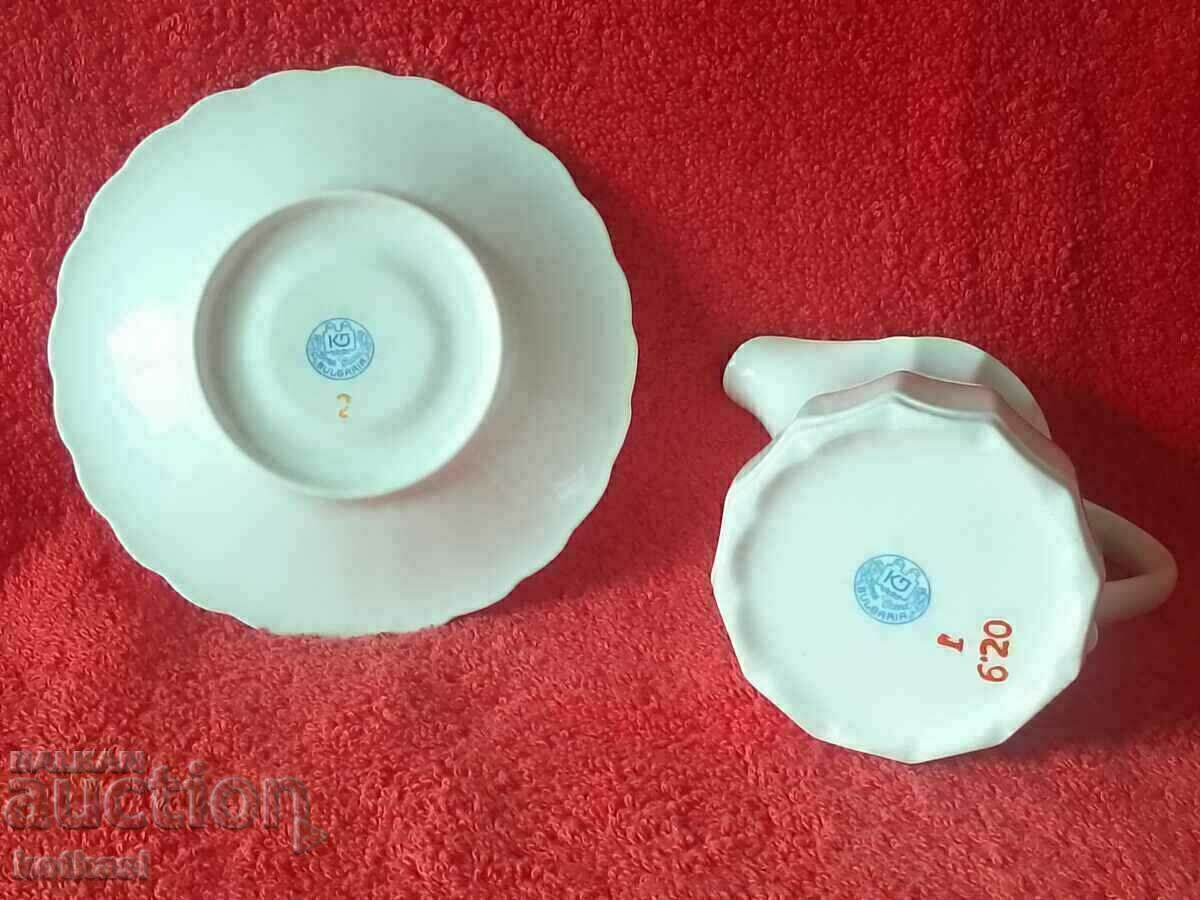 Old porcelain Double set Latiera plate Vidin marked Bononia - 5 Old porcelain Double set Latiera plate Vidin marked Bononia - 5