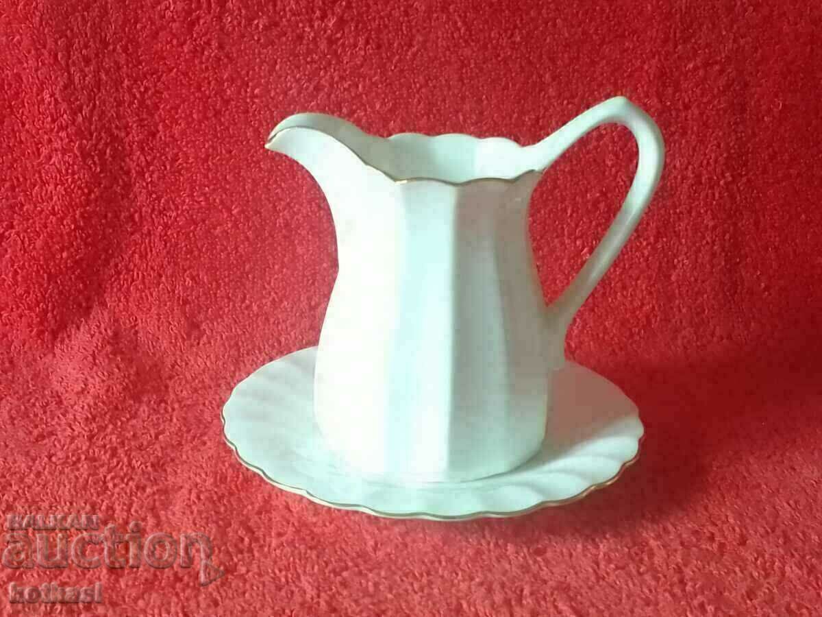 Old porcelain Double set Latiera plate Vidin marked Bononia Old porcelain Double set Latiera plate Vidin marked Bononia