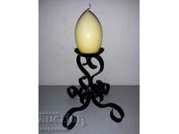 MASSIVE CANDLESTICK. WROUGHT IRON