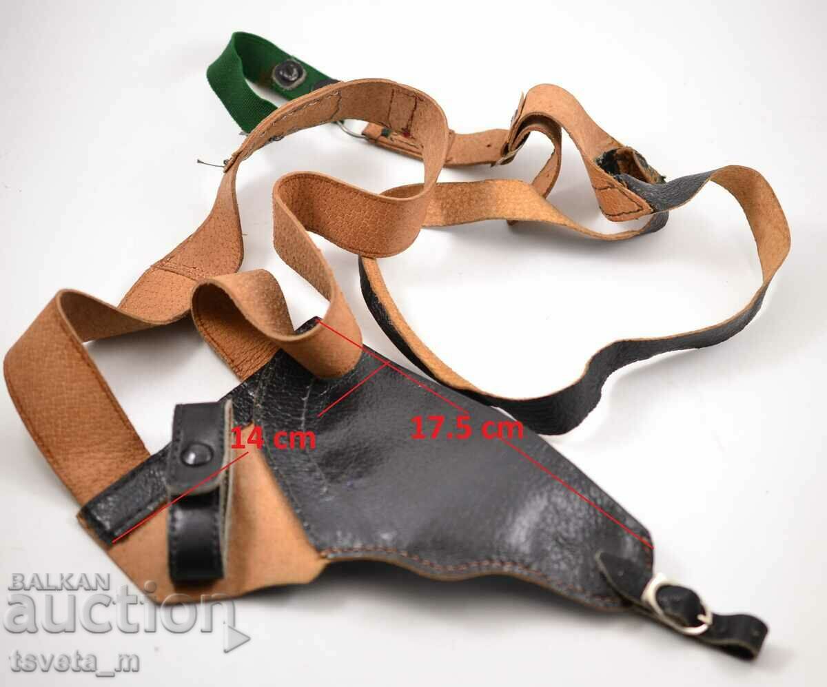Chest leather holster for pistol