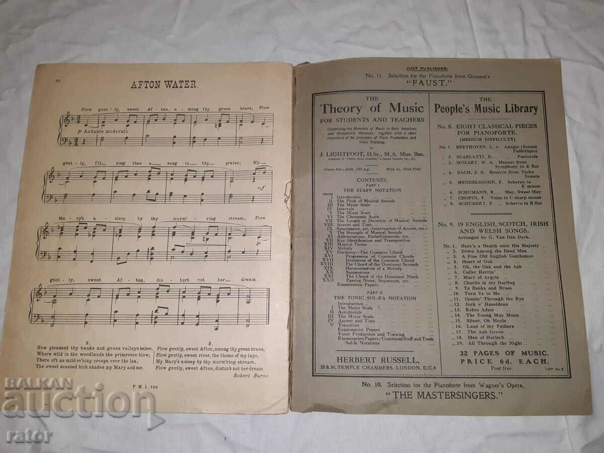 Old scores, sheet music, schools, sheet music, SONGS ENGLAND - 6 Old scores, sheet music, schools, sheet music, SONGS ENGLAND - 6