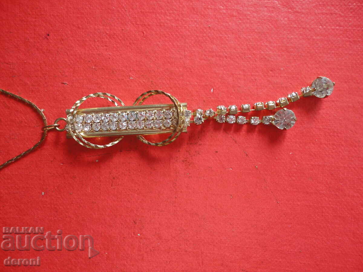 Amazing gold plated necklace with 3 stones - 6 Amazing gold plated necklace with 3 stones - 6