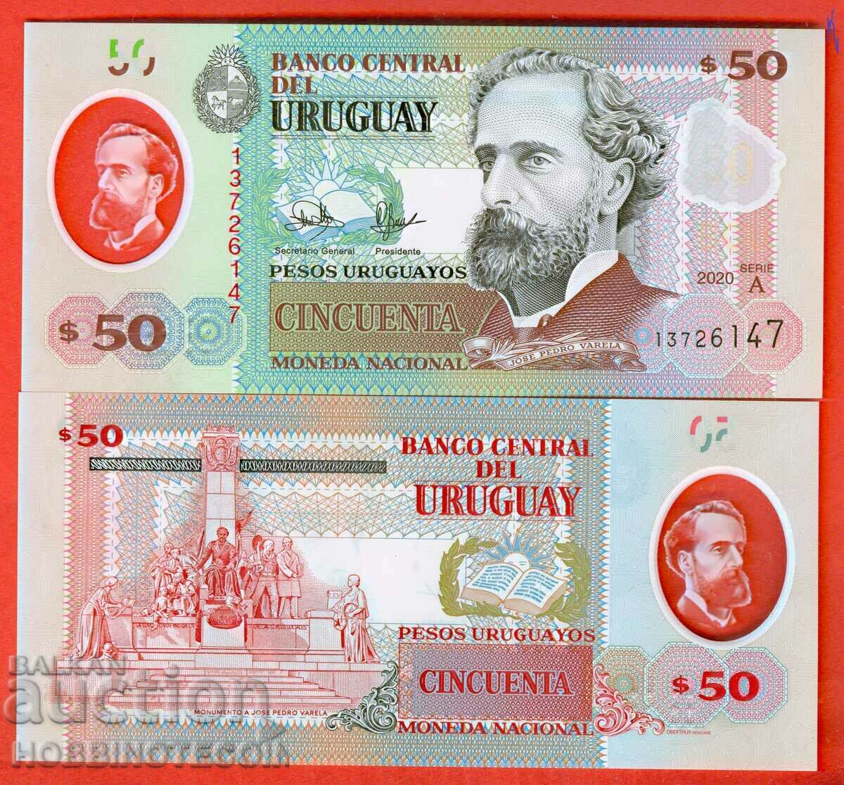 URUGUAY URUGUAY 50 Peso issue - issue 2020 NEW UNC POLYMER