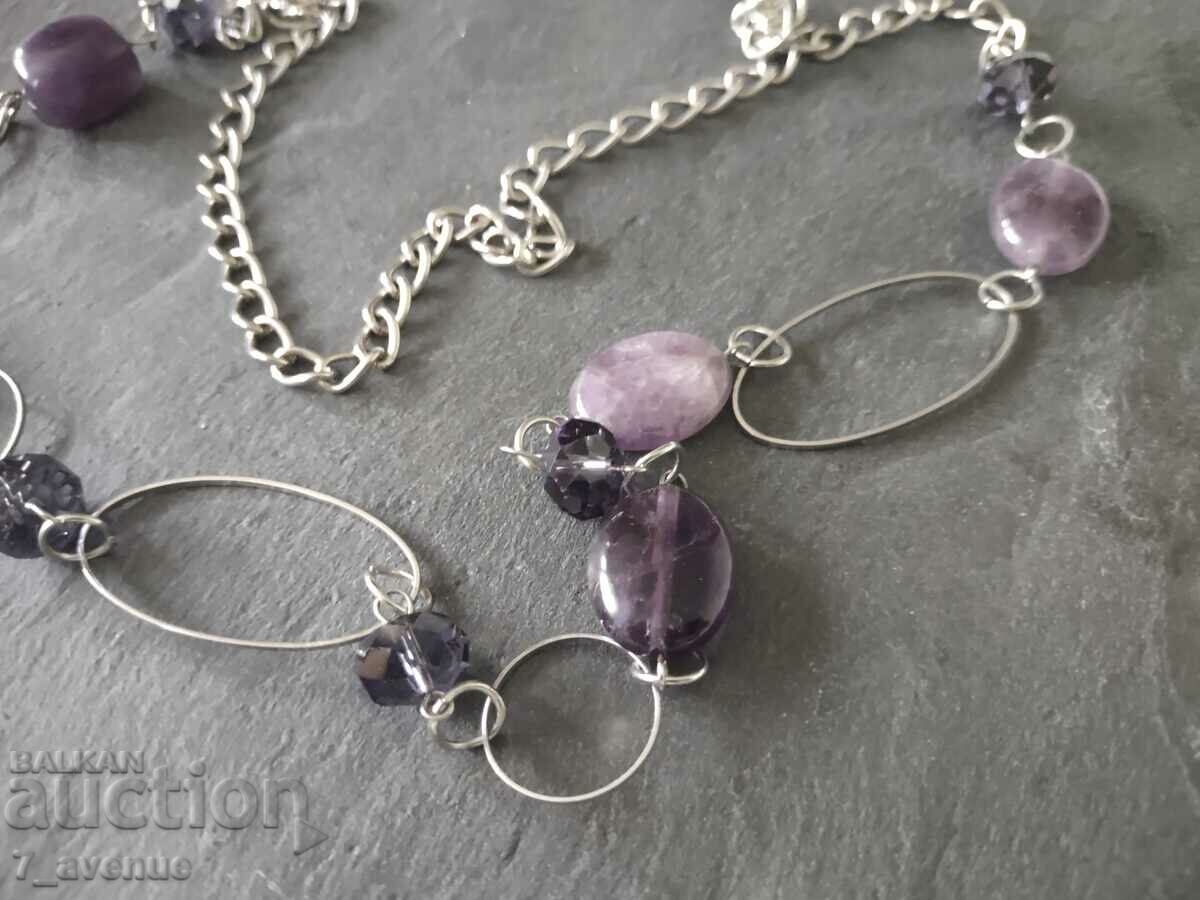 Auction Long beautiful necklace with Amethyst and crystals, 25.03.24 Auction Long beautiful necklace with Amethyst and crystals, 25.03.24