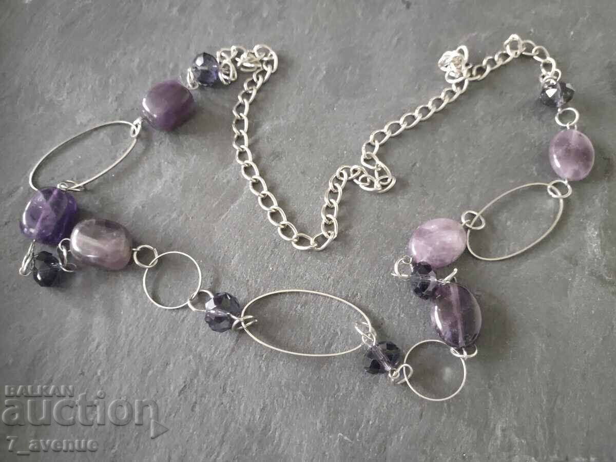 Long beautiful necklace with Amethyst and crystals, 25.03.24 - 5 Long beautiful necklace with Amethyst and crystals, 25.03.24 - 5