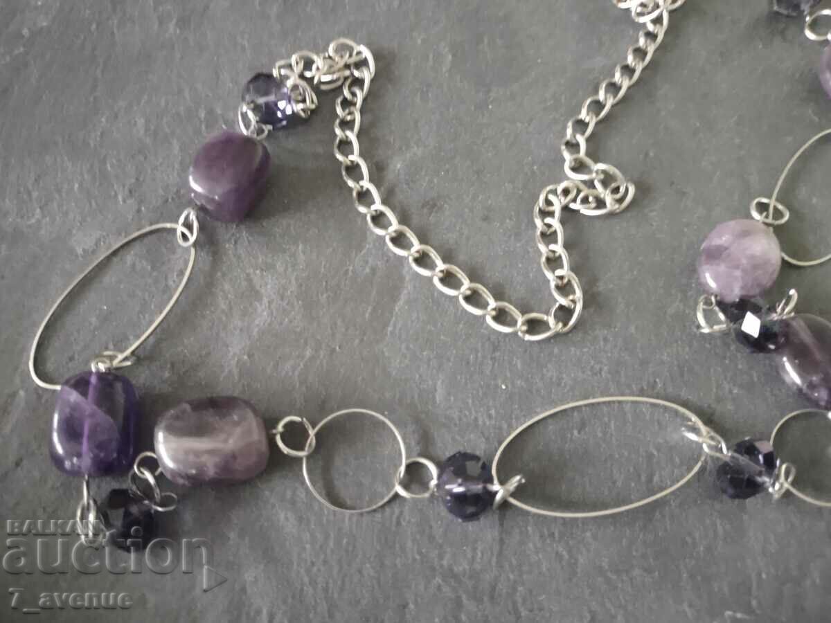 Long beautiful necklace with Amethyst and crystals, 25.03.24 - 6 Long beautiful necklace with Amethyst and crystals, 25.03.24 - 6