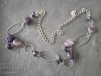 Long beautiful necklace with Amethyst and crystals, 25.03.24