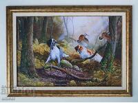 Setter hunting dogs with snipe, picture for hunters