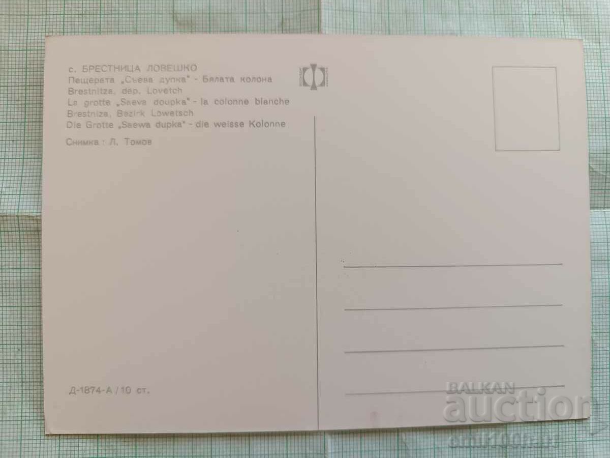 Card - Saeva Dupka Brestnitsa Cave with price 0.50 BGN | € 0.26