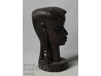 Veche sculptură din lemn african din abanos