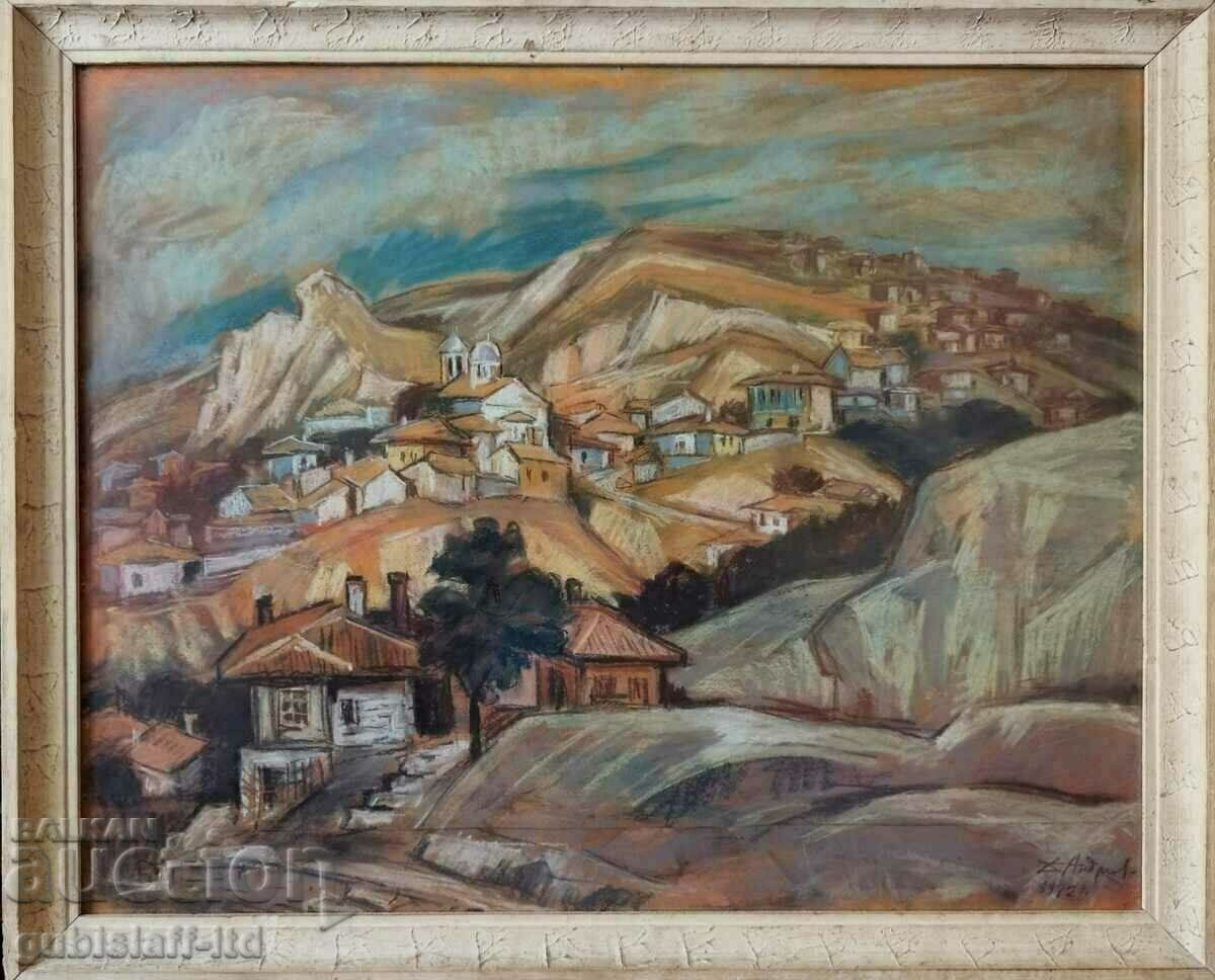 Picture "View from Balchik", art. D. Andreev, 1972