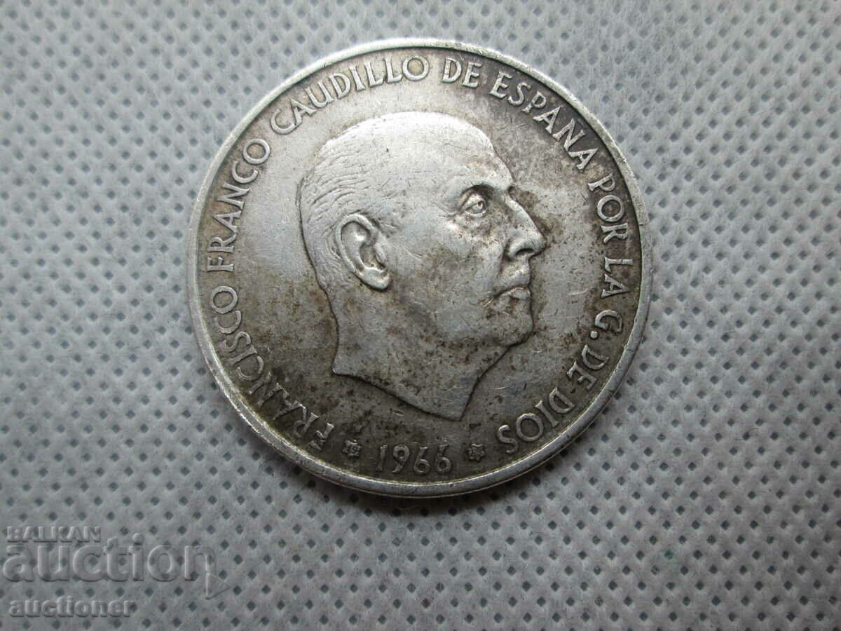 Auction 100 PESETS 1966 SILVER SPAIN FRANCO Auction 100 PESETS 1966 SILVER SPAIN FRANCO
