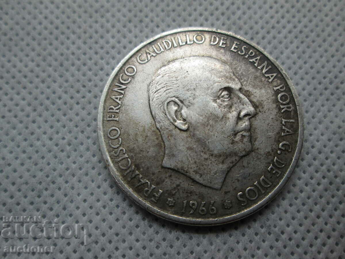 Delivery of 100 PESETS 1966 SILVER SPAIN FRANCO Delivery of 100 PESETS 1966 SILVER SPAIN FRANCO