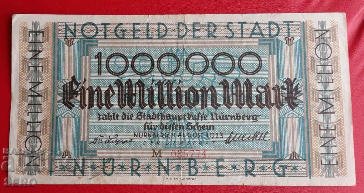 Банкнота-Германия-Бавария-Нюрнберг-1 000 000 марки 1923