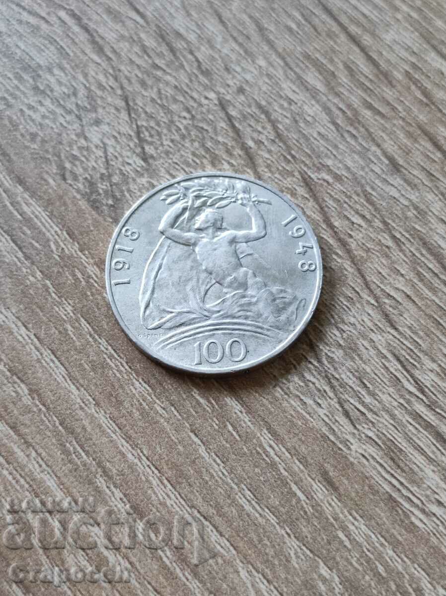 100 kroner 1948 Czechoslovakia