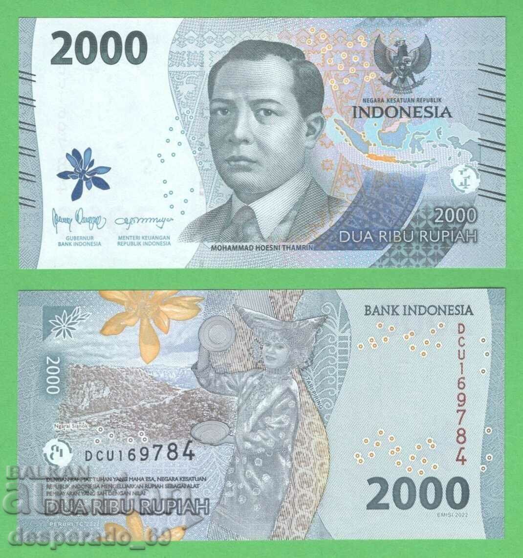 (¯`'•.¸ INDONESIA 2000 rupiah 2022 UNC ¸.•'´¯)