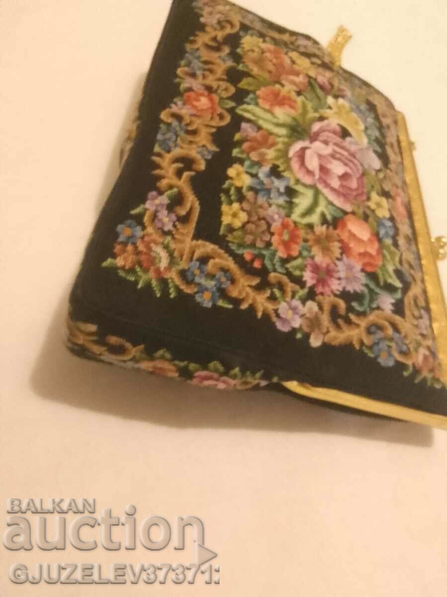 Livrarea Geantă de mână victoriană cu geantă antică Petit Point