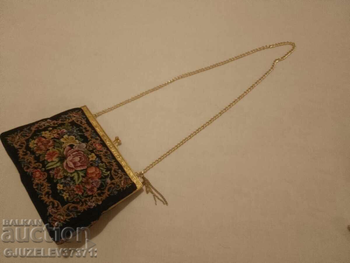 Victorian Handbag with Petit Point Antique Bag