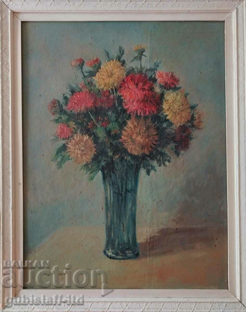 Painting, vase of flowers, 1960s.