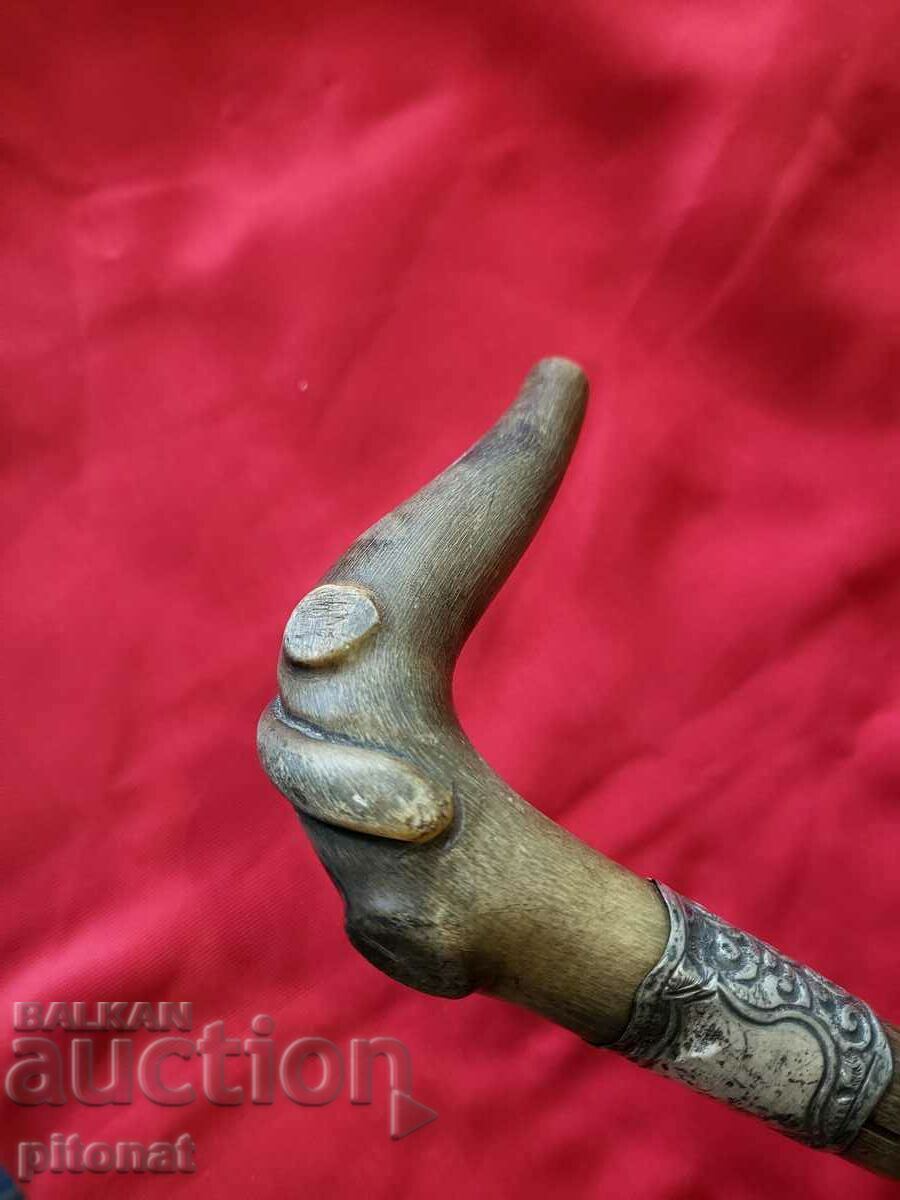 Auction Antique cane silver rhinoceros horn Auction Antique cane silver rhinoceros horn