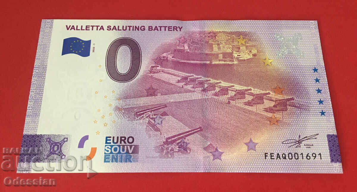 VALETTA SALUTING BATTERY - 0 euro banknote / 0 euro