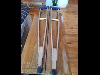 Old wooden crutches