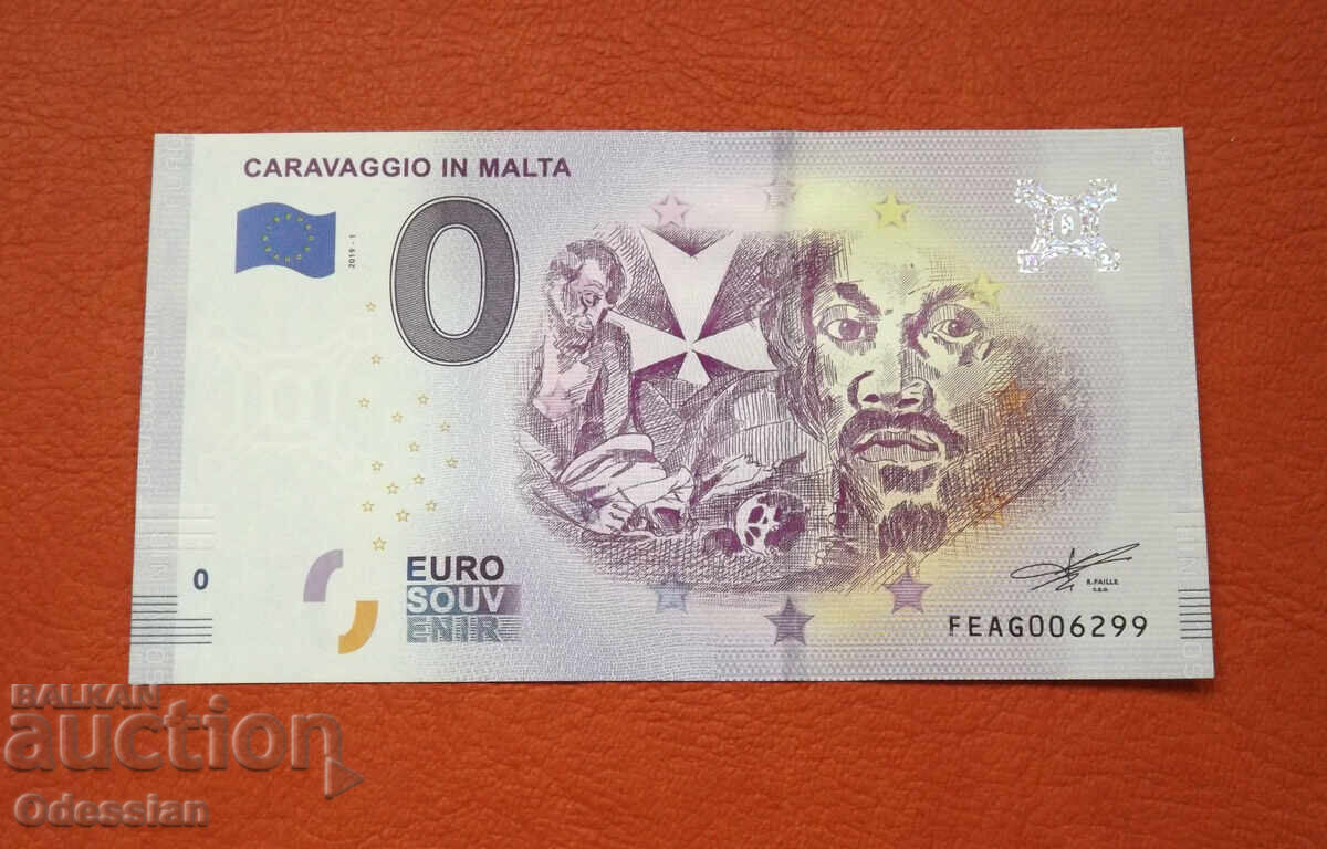 0 euro / 0 euro • CARAVAGGIO IN MALTA • Souvenir Banknote 0 euro / 0 euro • CARAVAGGIO IN MALTA • Souvenir Banknote