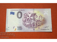 0 euro / 0 euro • CARAVAGGIO ÎN MALTA • Bancnotă suvenir