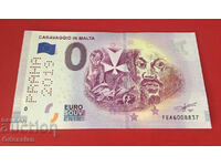 CARAVAGGIO IN MALTA with perforation - 0 euro banknote